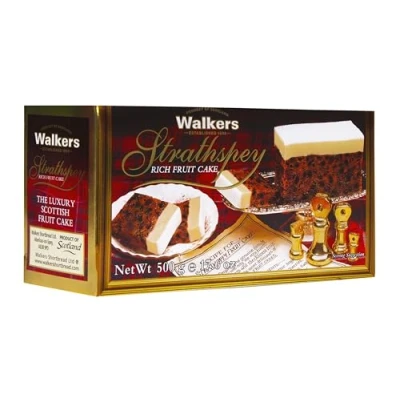 Image of Walker&#039;s Shortbread Strathpey Rich Fruit Cake Traditional Scottish Recipe, Premium Quality, Moist and Delicious, 500g