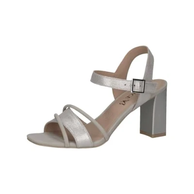 Image of CAPRICE Women&#039; 9 28310 42 Heeled Sandal, Silver Comb, 5 UK