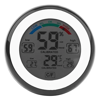 Image of Indoor Thermometer Hygrometer, Digital Humidity Gauge with LCD Display Temperature Monitor for Home Office Baby Room (Black)