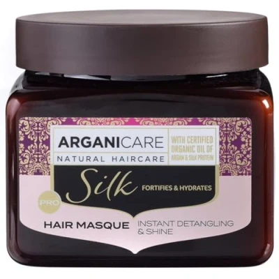 Image of Arganicare Hydrating and Conditioning Organic Argan Oil Silk Hair Mask Treatment for Dry Damaged Repair. 500ml