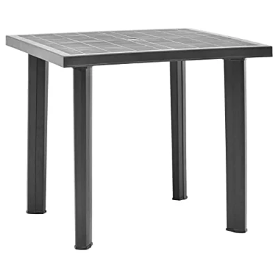 Image of Large Black Square Garden Plastic Table Patio Deck Side Snack Outdoor Furniture