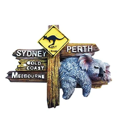 Image of 3D Street Sign Style Australia Fridge Magnet Travel Souvenir Gift Home Kitchen Refrigerator Decoration Magnetic Sticker Craft Collection
