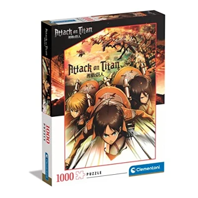 Image of Clementoni Attack On Titan 1000 Adult Pieces, Anime Jigsaw Puzzle, Made in Italy, Multicoloured, 39728