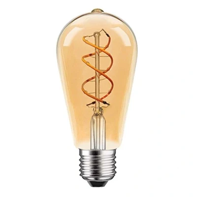 Image of LED Spiral Filament 5 W = 25 E27 Clear Gold Lustre Extra Warm White 1800 K Dimmable (ST64 Edison)