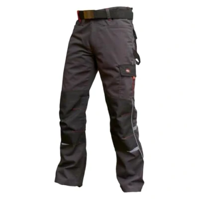 Image of Lee Cooper Workwear Mens Multi Pocket Cargo Work Safety Trousers, Grey, 40W/33L
