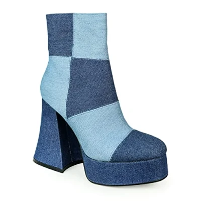Image of LAMODA Women&#039;s Break in Two Ankle Boot, Denim, 3 UK