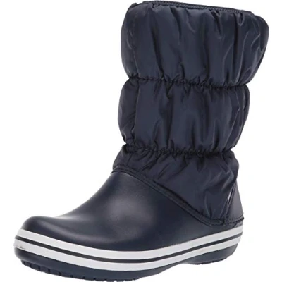 Image of Crocs Womens Winter Puff Boot Snow, Blue (Navy/White), 4 UK