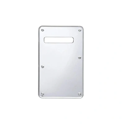 Image of Musiclily Guitar Strat Back Plate for Fender USA/Mexican Standard StratocasterModern Style, 1Ply Silver Mirror Acrylic
