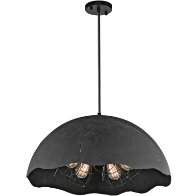 Image of Fracture 5 Light Dome Ceiling Pendant Weathered Zinc, E27