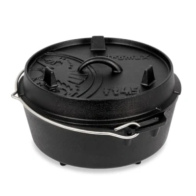 Image of Petromax ft4.5 Dutch Oven Cast Iron for Cooking and Baking with Lid, Handle Feet 2 to 5 People 3.5 Litres
