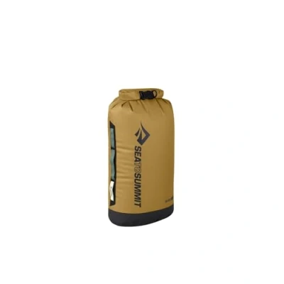 Image of Sea to Summit Big River Dry Bag L 20L Waterproof Roll Top Resistant Fabric Grab Handles, Lash Point &amp; D Ring For Kayaking Motorcycle Touring 26.4 x 24.4 48.1cm Gold Brown 250g