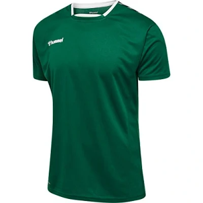 Image of hummel Boys Authentic Kids Poly Jersey S/S Jersey, Evergreen, 128