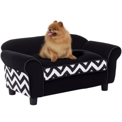 Image of PawHut Dog Sofa Pet Chair Bed Cat Lounge for XS Sized Dogs w/Soft Cushion GreyD04 071V71BK