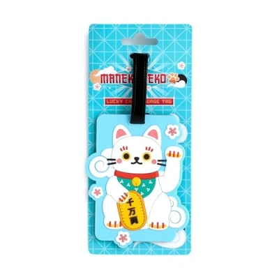 Image of Puckator Maneki Neko Lucky Cat PVC Luggage Tag