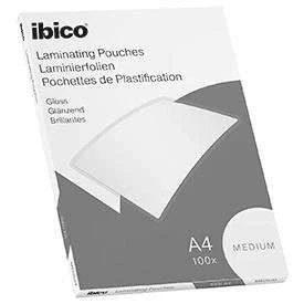 Image of Ibico Basics A4 Gloss Laminating Pouches Medium Pack of 100