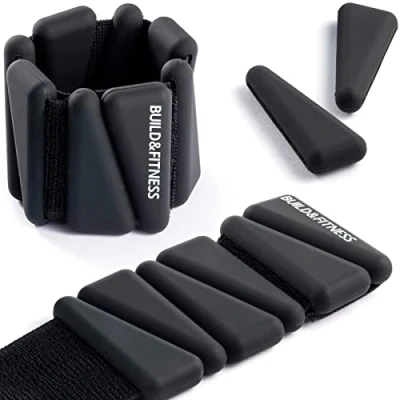 Image of Wrist &amp; Ankle Weights, Adjustable Bands for Women Men Workouts, Set of 2 (1lb 2lb each / 1kg 2kg total). Running, Jogging, Walking, Yoga, Dance, Pilates, Aerobics, Strength Training (black, 2lb)