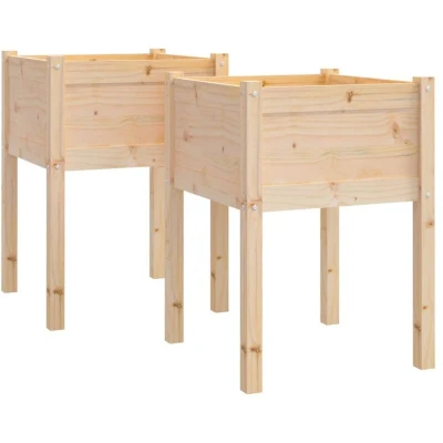 Image of vidaXL Garden Planters 2 pcs 50x50x70 cm Solid Pinewood