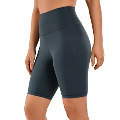 Image of CRZ Yoga Women&#039;s Naked Feeling 8&#039;&#039; Gym Shorts High Waisted Cycling Workout Running Spandex Melanite 14