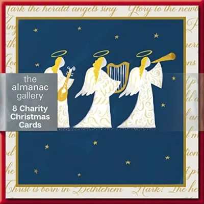 Image of Pack of 8 Hark The Herald Angels Mini Charity Christmas Cards Multiple Charities ASCX9844