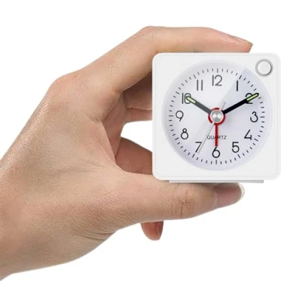 Image of YouJabz Travel Analog Alarm Clock, Ultra Small Clock with Snooze and Light Function, Super Silent Non Ticking, Battery Operated, Easy to Setup, Back School, Learning Awards Student gift