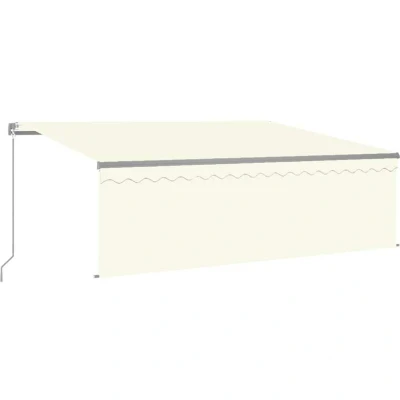 Image of vidaXL Manual Retractable Awning with Blind&amp;LED 4x3m Cream