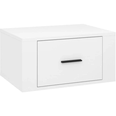 Image of vidaXL Wall mounted Bedside Cabinet High Gloss White 50x36x25 cm