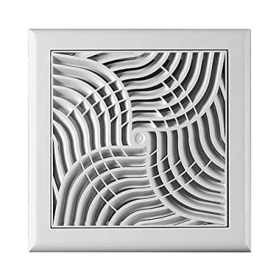 Image of White Air Vent Grille 190mm x with 100mm Flange Shutter Ventilation Duct Cover.