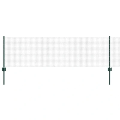 Image of vidaXL Welded Wire Fence with 5 U Posts Green 0.6x10 m Steel