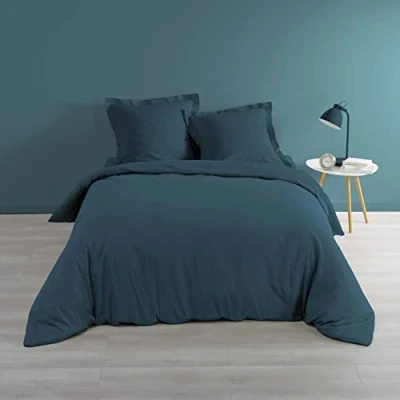 Image of Douceur d&#039;Intérieur, Percale Blue Cotton Duvet Cover (240x220cm)