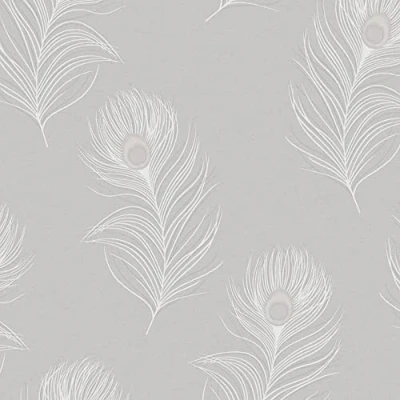 Image of Holden Decor Opus Pavona Grey Wallpaper 36241 Italian Peacock Feather Quill