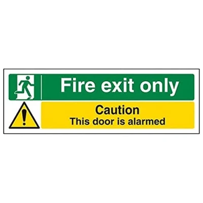 Image of V Safety Eco Friendly Fire Exit Only/Door Alarmed 450 X 150mm