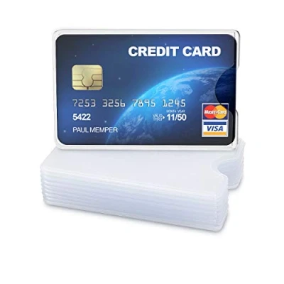 Image of kwmobile 10 Pieces Credit Card Sleeves Soft Transparent ID Business Holder Identification Social Security SSN Cards Protector Inserts Clear