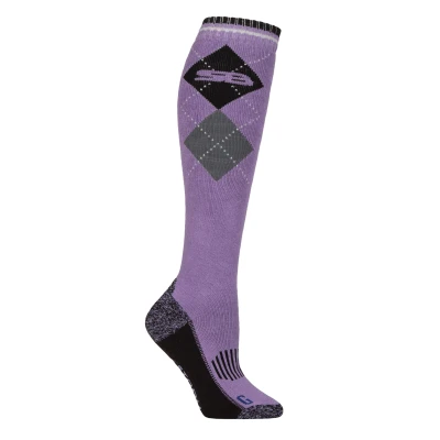 Image of Women&#039;s 1 Pair Storm Bloc BlueGuard Patterdale Plain Patterned and Argyle Cotton Long Leg Equestrian Socks Purple / Grey 4 8