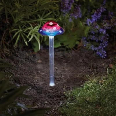 Image of Garden Mile Large Mushroom Solar Lights Outdoor Powered Waterproof Toadstool Lamp Ornament for Lawn Gardening Pathway