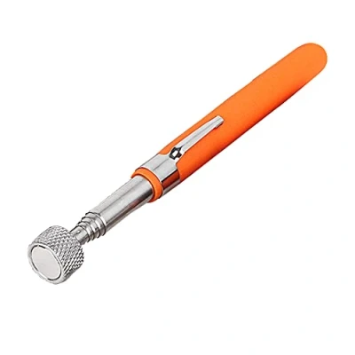 Image of KAV Pen Style Telescopic Magnetic Pick up Tool Sweeper for Collecting Metal Nuts, Bolts, Screws, Keys, Coins to 10 lbs and Extend 660mm Orange