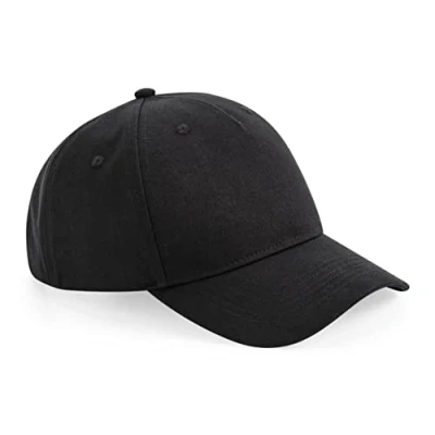 Image of Beechfield B62N Organic Cotton 5 Panel Cap Black