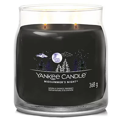 Image of Yankee Candle Signature Scented Midsummer&#039;s Night Medium Jar with Double Wicks Soy Wax Blend Long Burning Perfect Gifts for Women