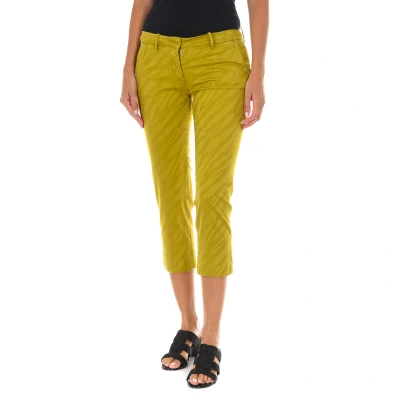 Image of Met Womens Trousers Bibiane Green Cotton Size 27 (Waist)