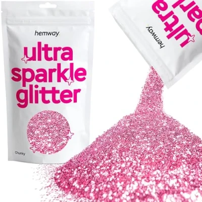 Image of Glitter Rose Pink Ultra Sparkle Sequins Nail Face Festival Christmas Halloween Makeup Chunky 100g / 3.5oz