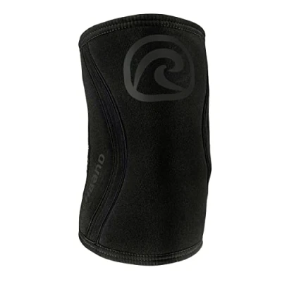 Image of Rehband Elbow 5mm Compression Sleeve, Neoprene Sleeves for Weightlifting, Anatomical Design, Non Slip &amp; Close Fitting, Support Unisex, Colour:Carbon/Black, Size:Small
