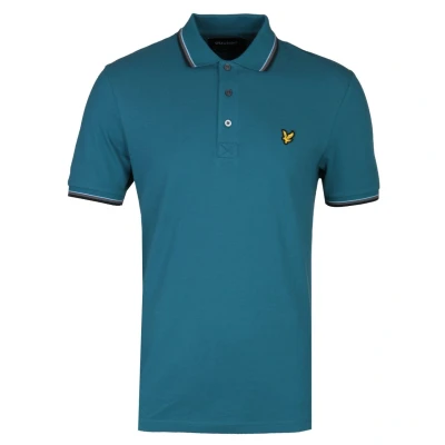 Image of Lyle &amp; Scott Tipped Polo Shirt Short Sleeve Green Mens Cottton Top SP800VTR Z667