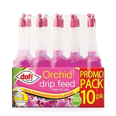 Image of Doff Ready to Use Drip Feeders for Hanging Basket &amp; Tubs and Orchid Feed Easy Helps Encourage Vibrant Colours Bloom House Plant Food 10 Pack (Orchid)