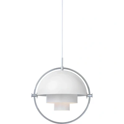 Image of GUBI Multi Lite pendant light, Ø 36 cm, chrome/white
