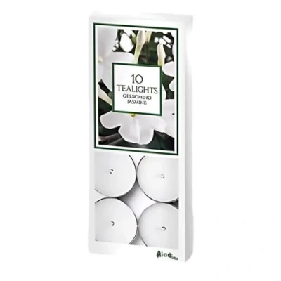 Image of Marco Paul Jasmine Scented Tea Lights Long Lasting Candles Multipack 4 Hour Coloured Light Candle Tealights Burning