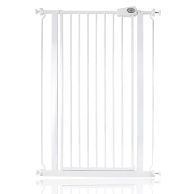 Image of Bettacare Child and Pet Gate, 75cm 83cm, White, Extra Tall Gate 104cm in Height, Pressure Fit Stair Baby suitable for Dog or Barrier, Easy Installation