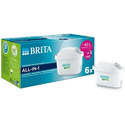 Image of BRITA 122041 Water Cartridge, Housing, lid: 50% bio Based Plastic Extra fine mesh Ion Exchanger Activated Carbon Made from Coconut Shells Filter Fabric, White(Packaging May Vary)