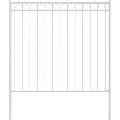 Image of vidaXL Garden Fence White 1.7x1.5 m Steel