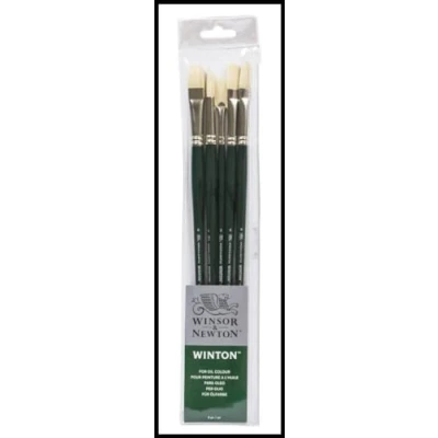 Image of Winsor &amp; Newton Winton Brush Long Handle 5 Pack, Wood, Pack of 5, 5er Set