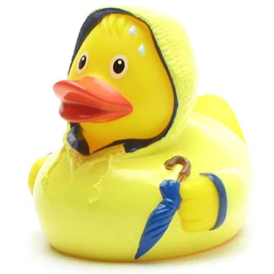 Image of Duckshop Bad Weather Rubber Duck, Yellow, Small, Vinyl, 18 months and above