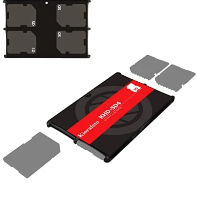 Image of Kiorafoto Credit Card Size SD Memory Case Storage Holder Protector for 4 Cards, SDHC SDXC Carrying